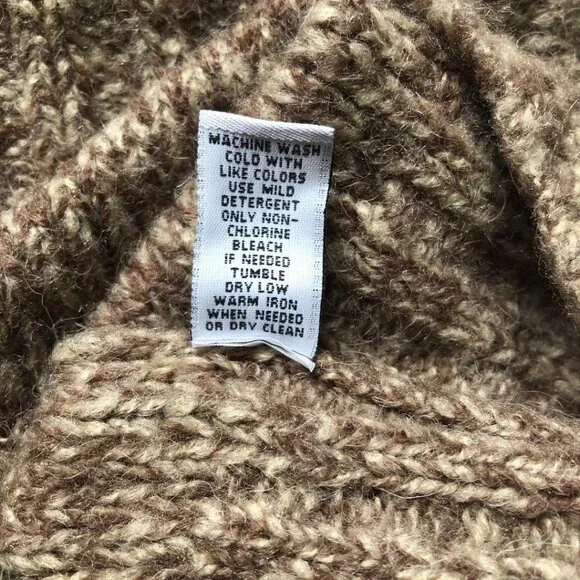 Like love, Brown & White knit, cowl-neck, wool/alpaca blend, sweater, Sz: Small - Picture 7 of 9